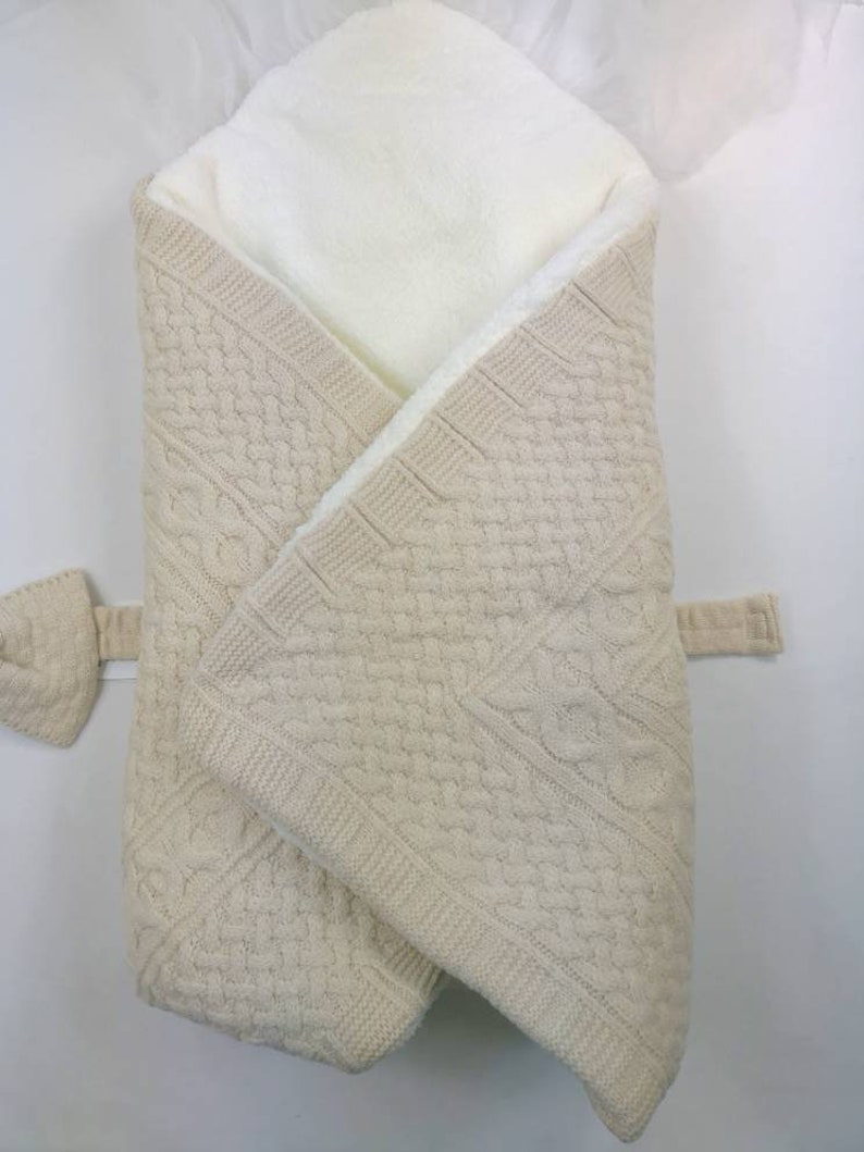 Cocoon Swaddle Baby Blanket Knit Lamb Wool Blanket Sleeping Etsy
