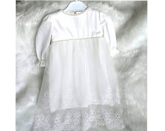 Vestido para recién nacida para ocasiones especiales, vestido de bautizo para niña, ropa blanca para bebé, vestido de bautismo para niña, vestido blanco para bebé, regalo para recién nacida