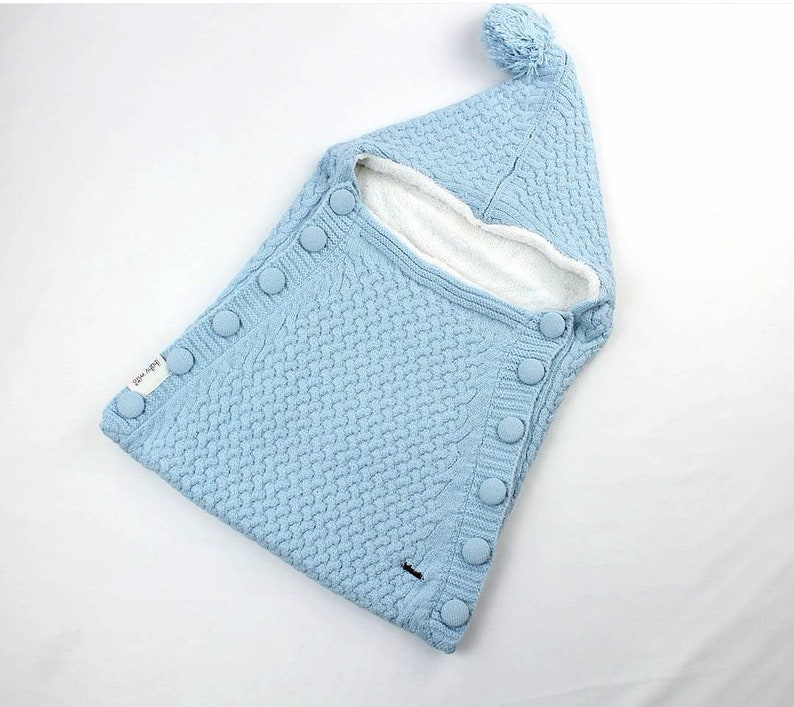 Cocoon Swaddle Baby Blanket Knit Lamb Wool Blanket Sleeping Etsy