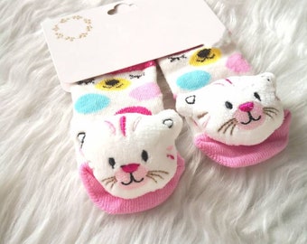 Cotton Baby Socks With Animal, Newborn Socks Cat, Baby Socks Booties, Cat Baby Shower Gifts, Cotton Newborn Outfit Girl, Cute Baby Gifts