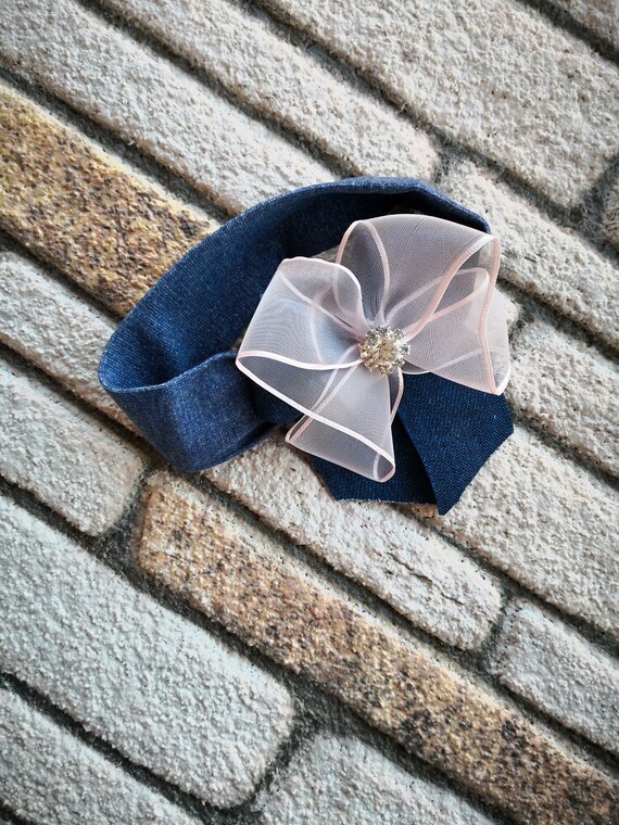 Jean Headband Baby Boutique Hair Bows Headband Girls Photo Etsy