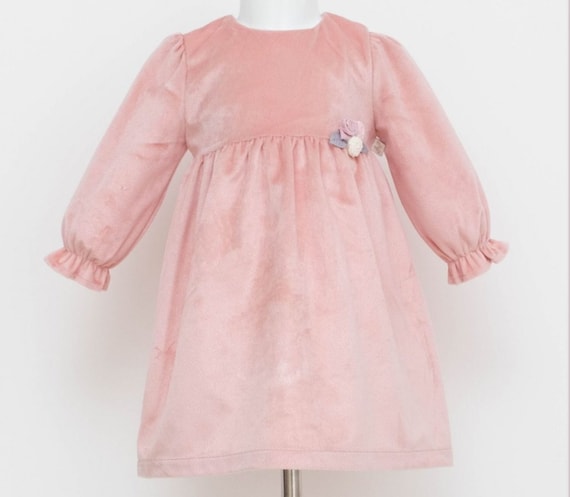Long Sleeve Velvet Baby Dress, Christmas Outfit Baby Girl, Winter Baby Dress, Burgundy Velvet Baby Outfit, Ready to Ship Velvet Outfit