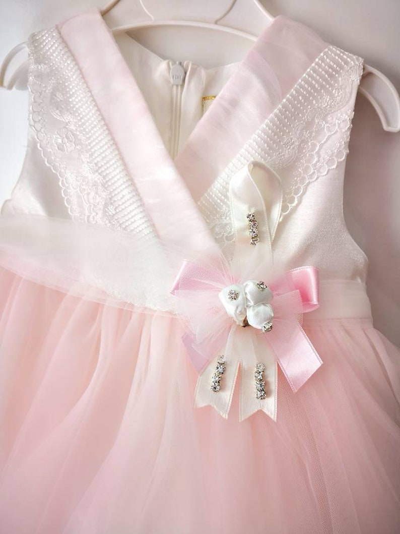 Baby Girls Pink Tulle Outfit with Heart Detail