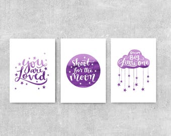 Purple wall art | Etsy