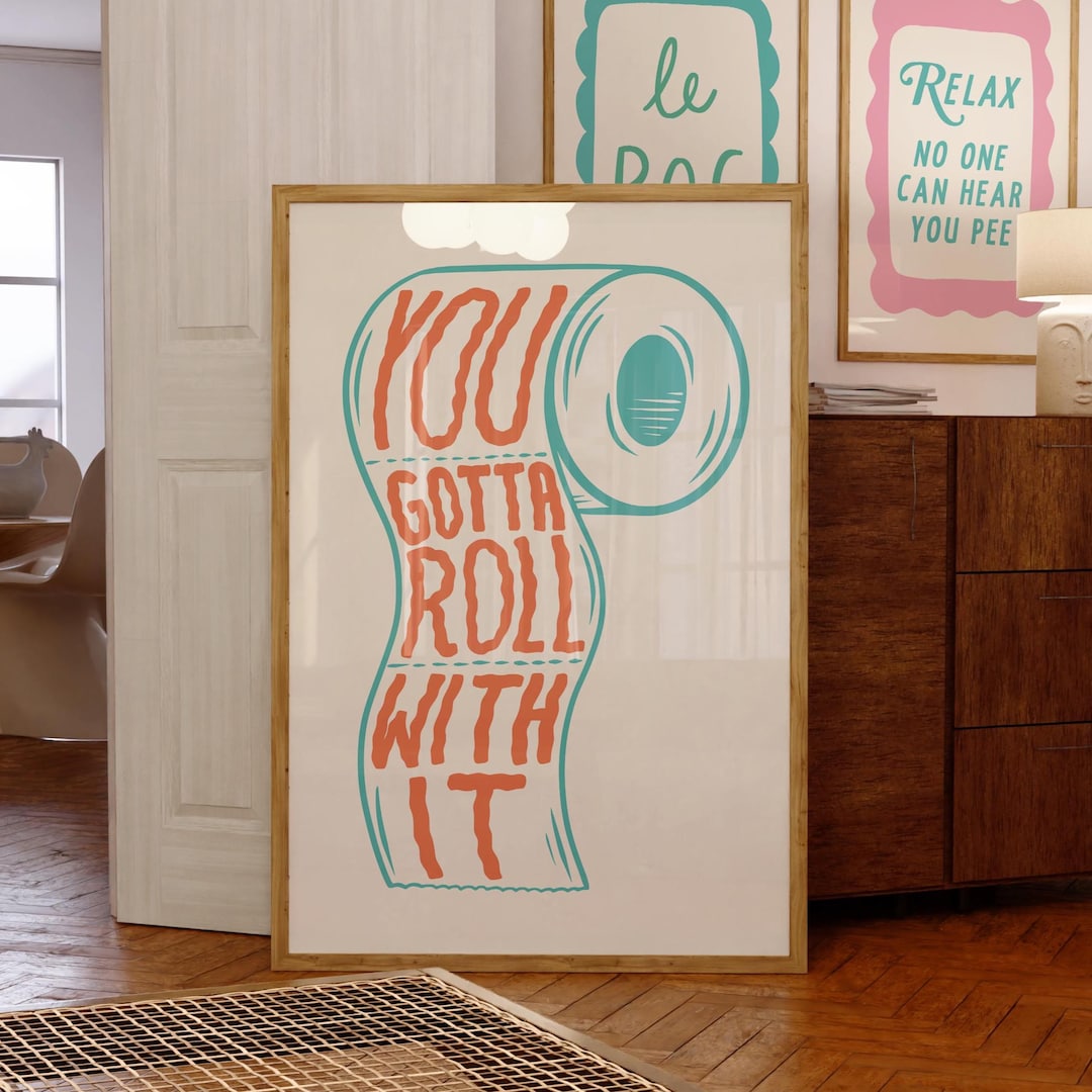 Funny Bathroom Wall Art Printable |toilet Roll Poster | Print for ...