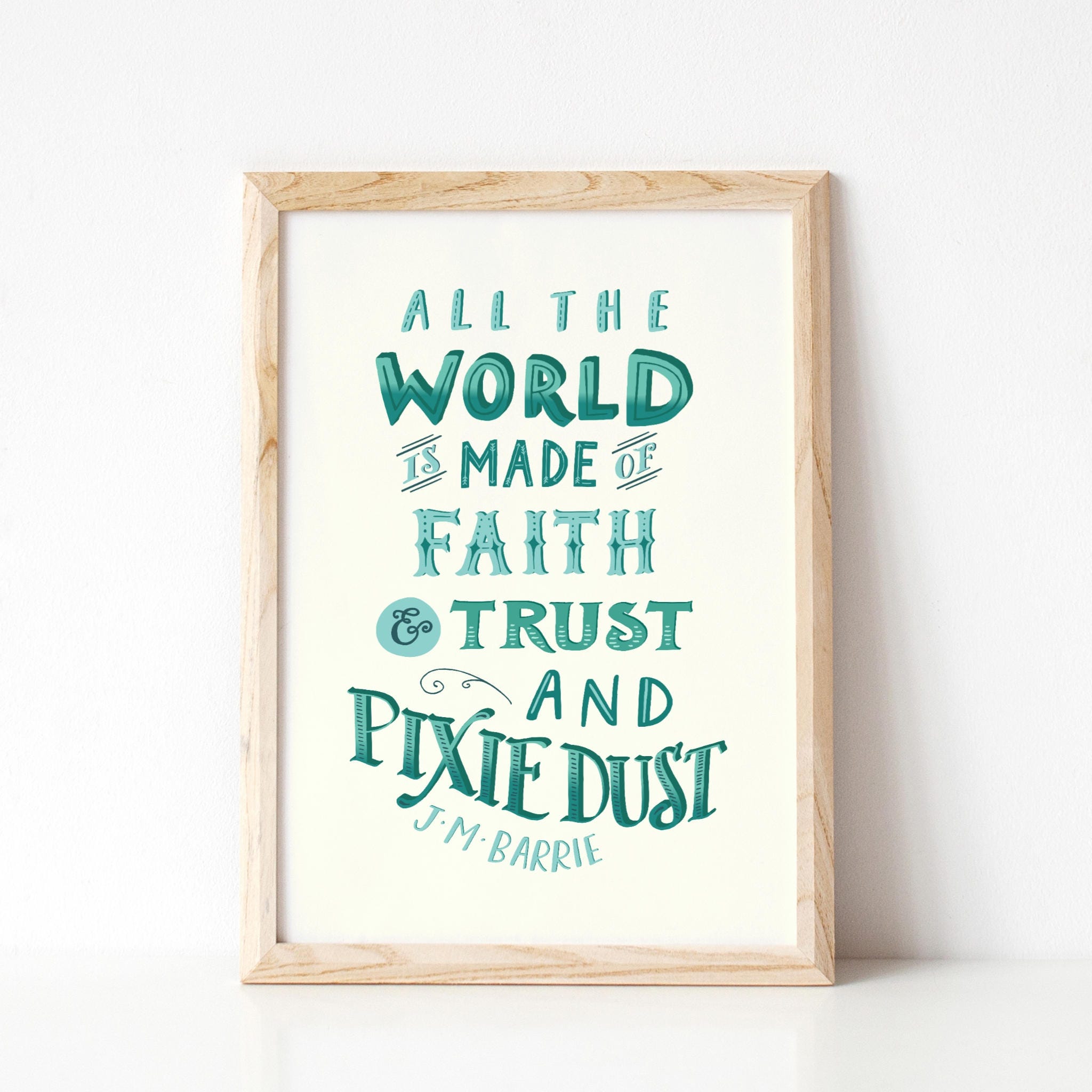 Peter Pan Gifts Pixie Dust Quote Nursery Wall Art New Baby | Etsy