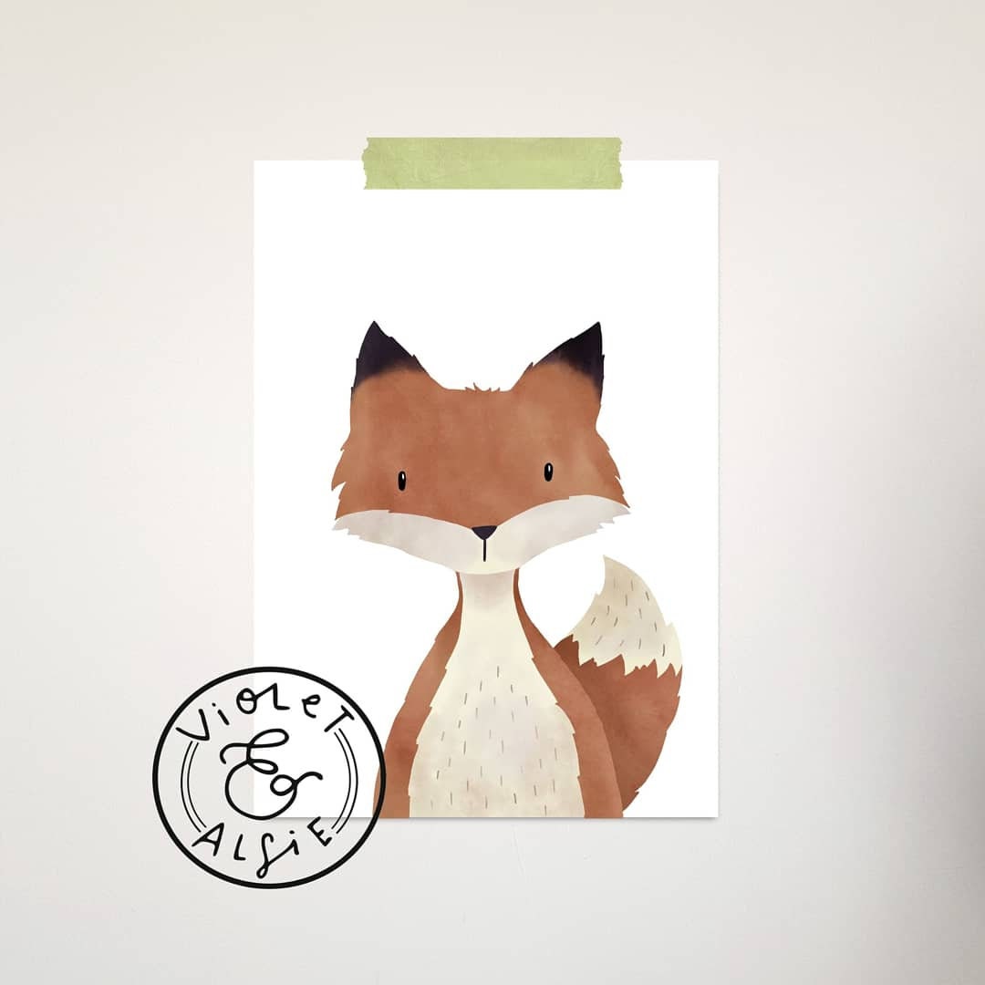 Forest Animal Nursery Prints Woodland Animal Wall Art Etsy UK