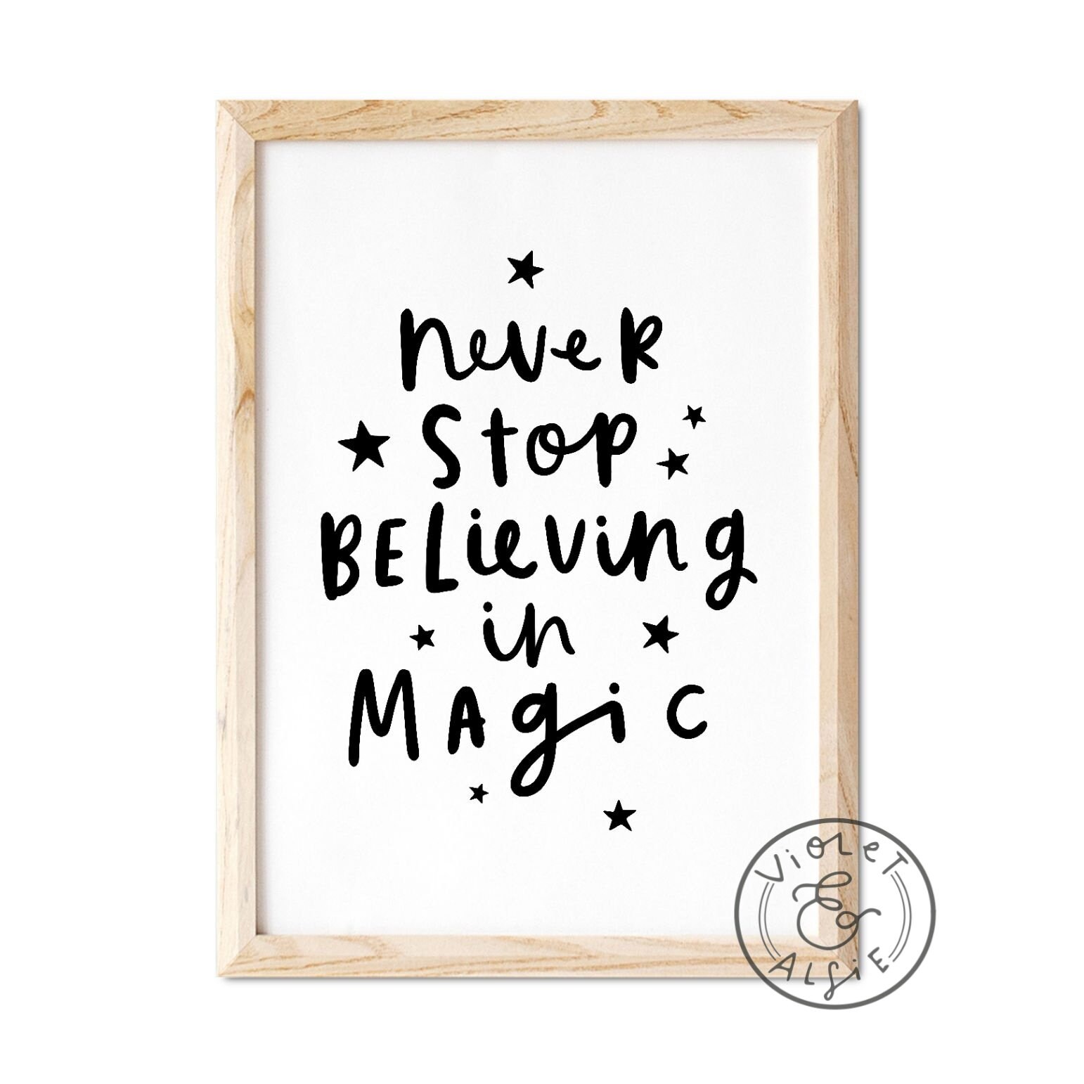 Magic quote print Unframed Hand lettered prints Wall decor | Etsy