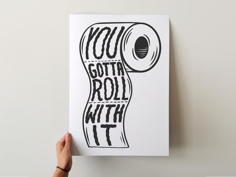 Funny Bathroom Wall Art Printable |toilet Roll Poster | Print for ...