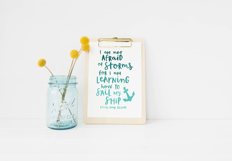 Inspirational Quote Print Motivational Art Teal Turquoise Wall Etsy