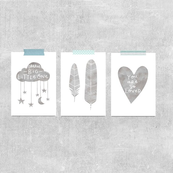 grey nursery prints