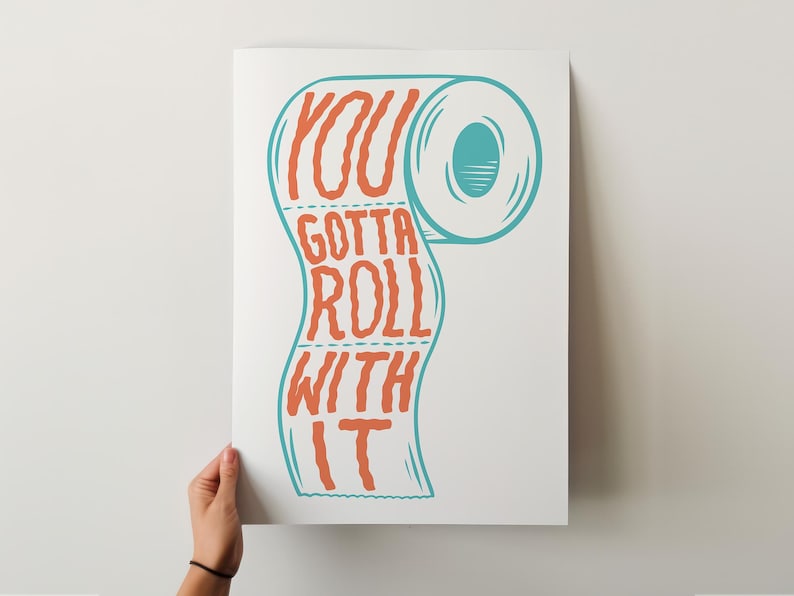 Funny Bathroom Wall Art Printable |toilet Roll Poster | Print for ...