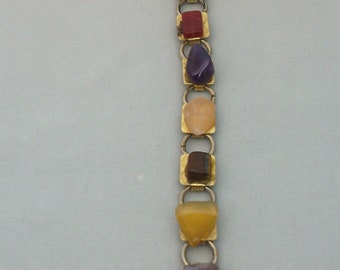 vintage bracelet with multiple raw stones