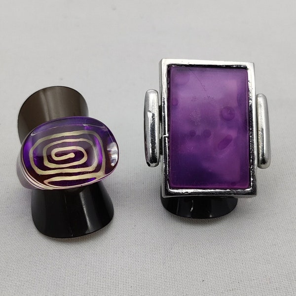 Vintage purple resin rings