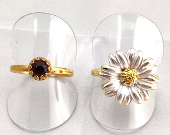 Vintage-Ring aus vergoldetem Sterlingsilber, US-Größe 9,5 (französische Größe 61), 19,4 mm Durchmesser