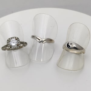 vintage solid silver ring and band