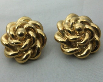 Boucles D'oreilles Clips Vintage Jacky De G - Modèle étoile En Résine Dorée - Made In France - Bon état