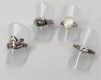 Bague Ancienne En Argent Massif 925 Avec Pierre - Taille 54, Neuf Sans Emballage