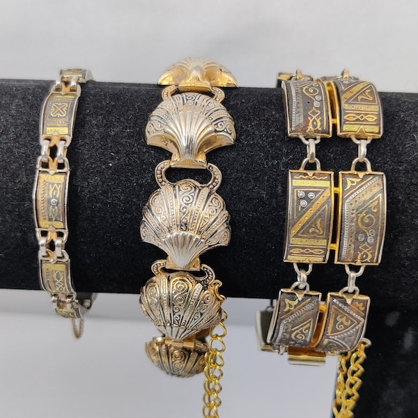 Vintage Toledo gold damascene bracelet