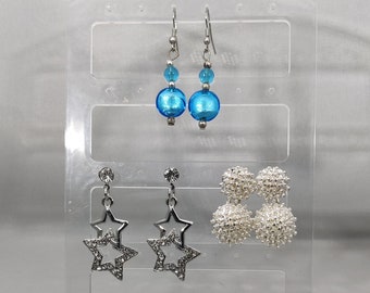 boucles d'oreilles fantaisies vintage et pendantes en verre