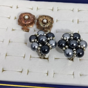 vintage pearl clip-on earrings with cultured pearls