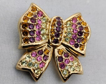 Boucles D'oreilles Vintage POGGI En Pâte De Verre - Cuivre Doré Or 24 Carat, Occasion Très Bon état