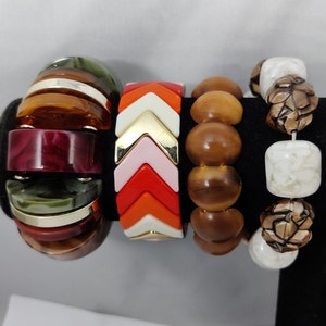 vintage resin elastic bracelet