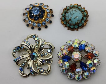 vintage round shaped brooches