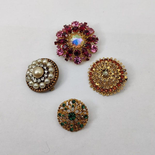 broches vintage de forme ronde