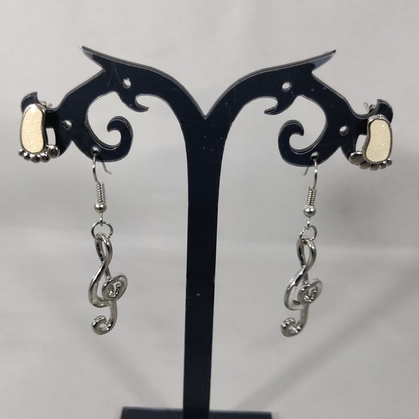 Boucles d'oreilles vintage en émail sur argent 925 rhodié