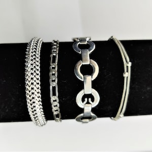 Vintage-Armband mit schicker silberner Metallgeflechtkette