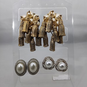 vintage pearl clip-on earrings with cultured pearls