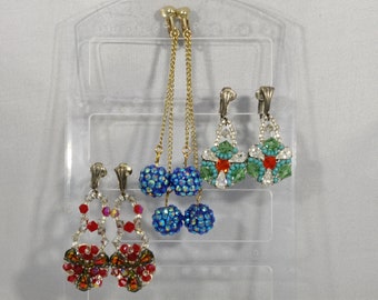 vintage these fancy clip-on dangling earrings