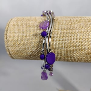 Bracelet Jonc Lanvin Vintage émaillé Bordeaux - Sans Fermoir, Occasion, Style Chic