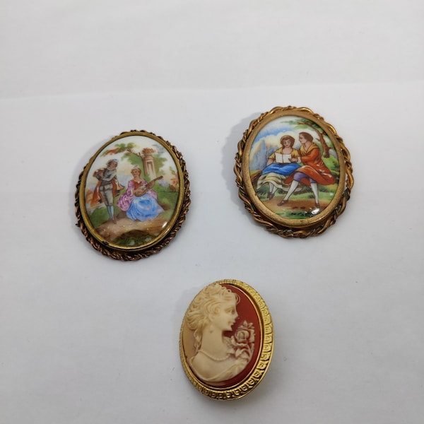 broches vintage style médaillon