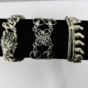 Vintage-Armband mit schicker silberner Metallgeflechtkette