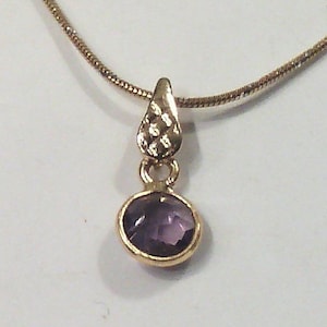 amethyst necklace on vermeil natural semi-precious fine stone