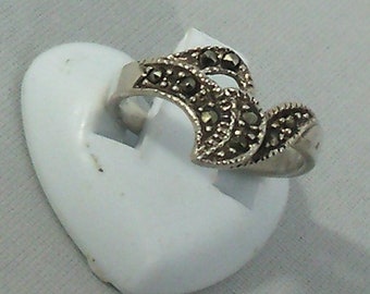 Vintage markasitring, sterlingsilver