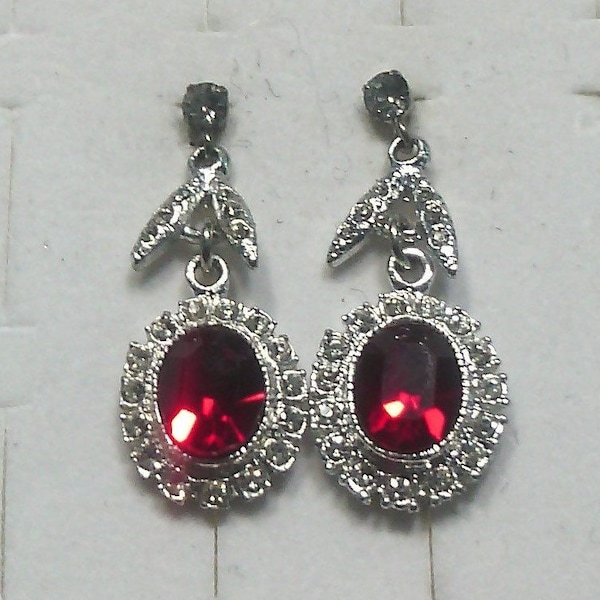 boucles d'oreilles vintages fantaisies rouges