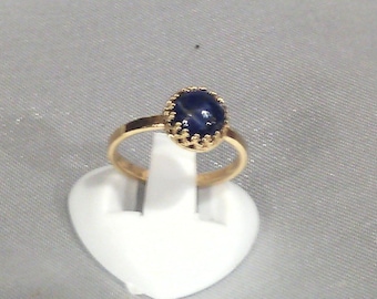 bague lapis lazuli sur vermeil. pierre fine semi précieuse naturelle