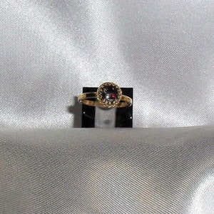 garnet ring on vermeil. natural semi precious fine stone