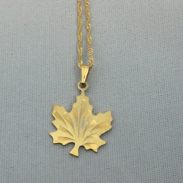 vintage leaf necklace on vermeil