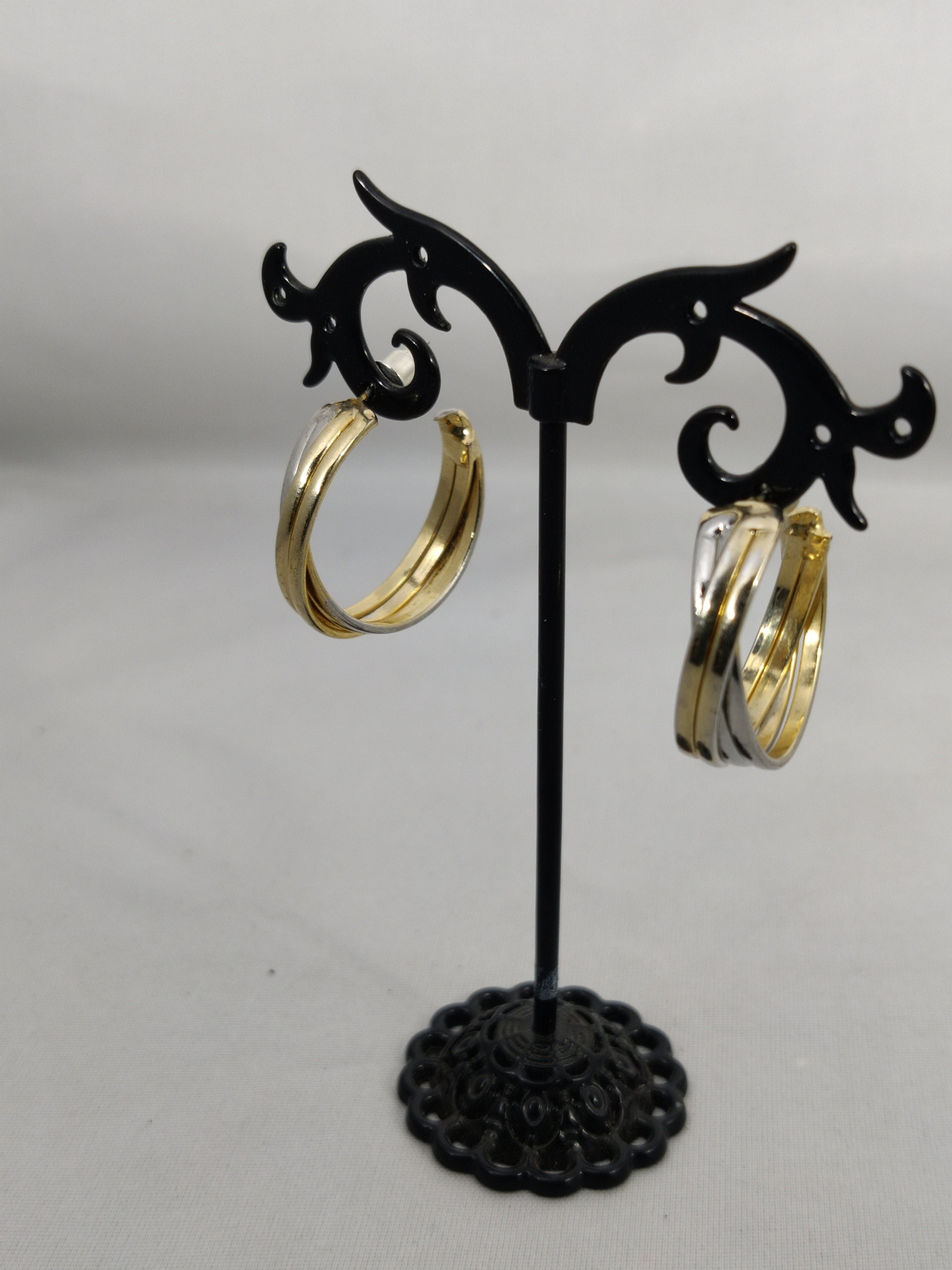 1 Pair Of Creole Hoop Earrings - 50mm Metal Hoops, 80s Style, Assorted Colors