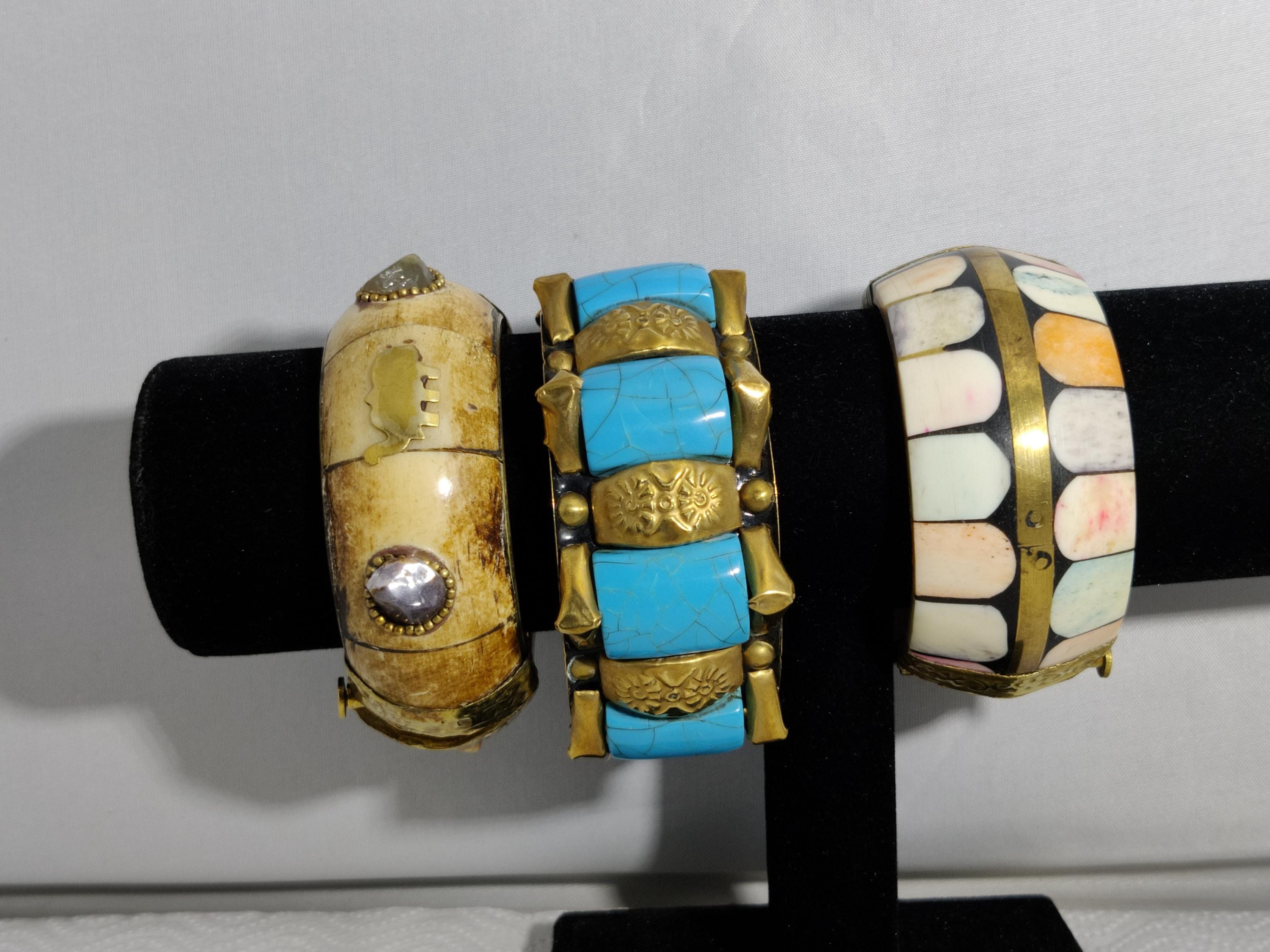 Bracelet Manchette En Corne De Bovin Vintage - Bijou Artisanal Brut