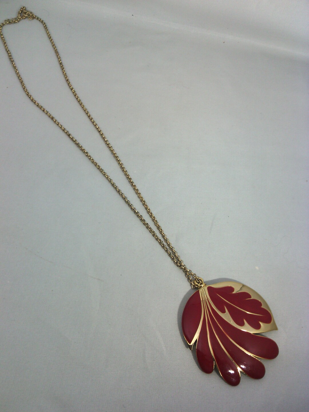 Collier Vintage ORENA PARIS - Couleur Or émaillé - Bijou Ancien Occasion