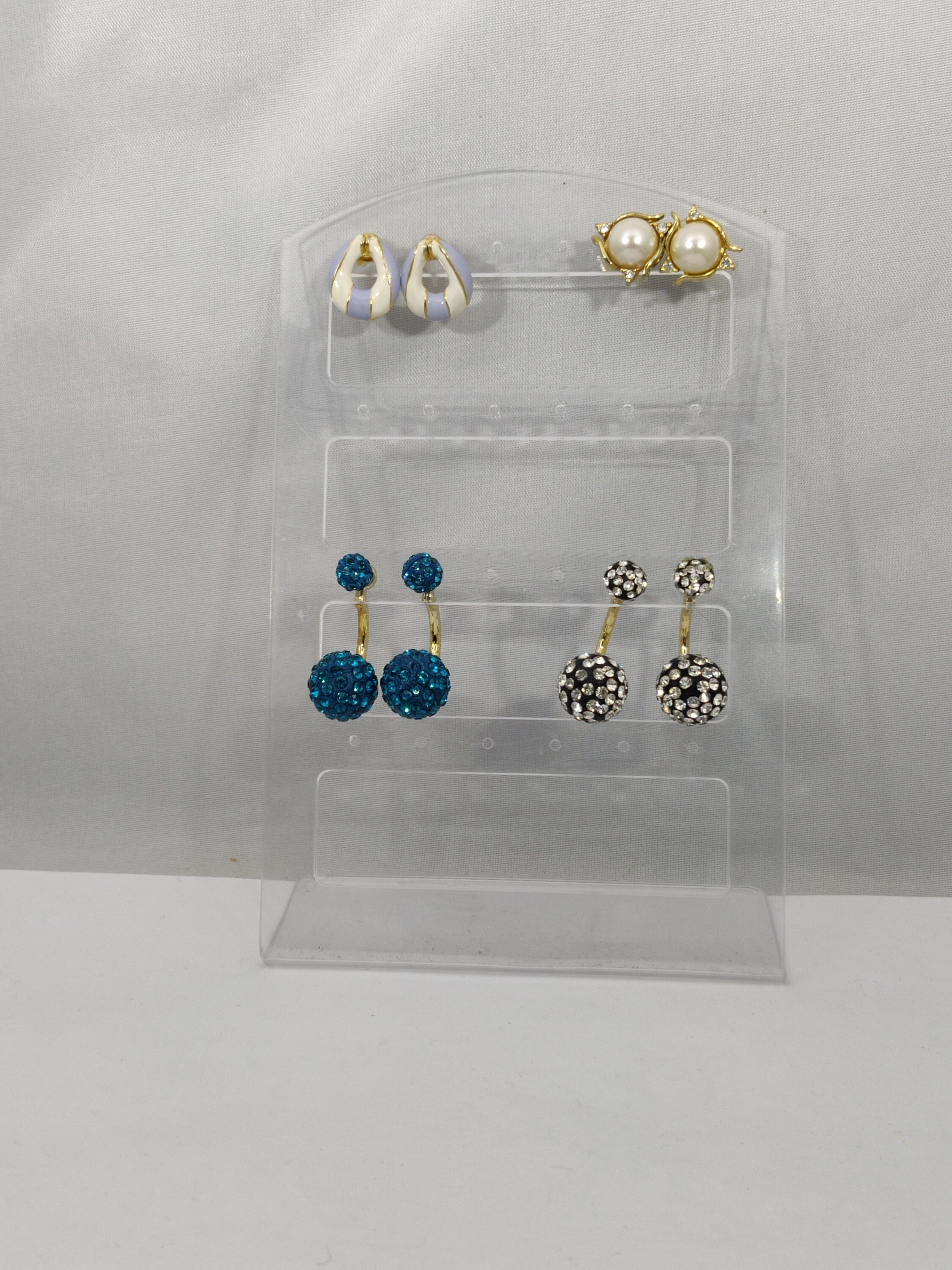 Lot De Boucles D'oreilles Vintage Strass Et Perles - Doré, Occasion