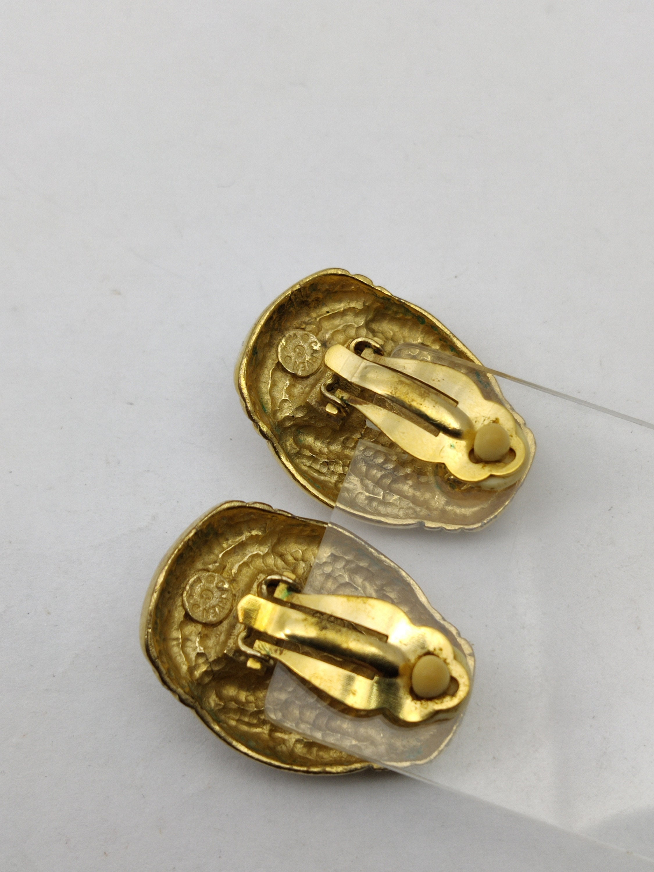 Boucles D'oreilles Clips Carven - Doré - Occasion Bon état - Bijou Signature