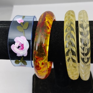 vintage transparent resin bangle bracelet
