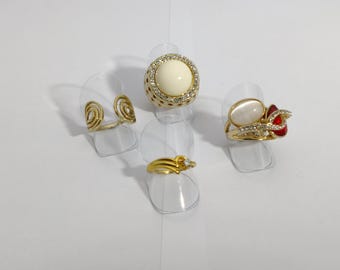 Boucles D'oreilles Vintage Micris Paris - Strass, Fermoir Clip, Signées, Occasion