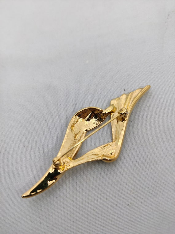 Vintage 1980s gold metal brooches - image 4